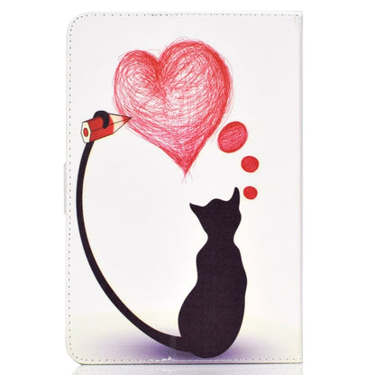 Colored Pattern Drawing Horizontal Flip PU Leather Case with Three-folding Holder for 8 inch Tablet PC(Love cats) - 8 inch by buy2fix | Online Shopping UK | buy2fix