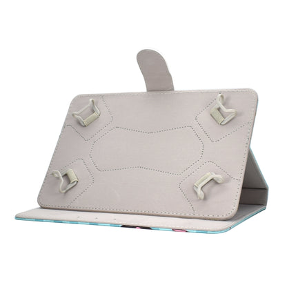 Colored Pattern Drawing Horizontal Flip PU Leather Case with Three-folding Holder for 8 inch Tablet PC(Love cats) - 8 inch by buy2fix | Online Shopping UK | buy2fix