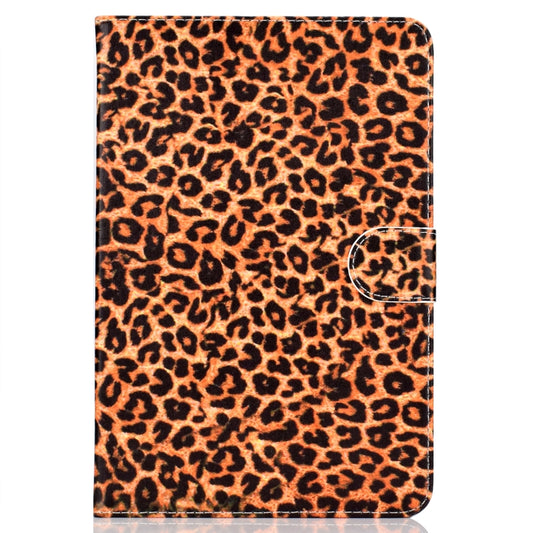 Colored Pattern Drawing Horizontal Flip PU Leather Case with Three-folding Holder for 10 inch Tablet PC(Yellow leopard grain) - 10 - 11 inch by buy2fix | Online Shopping UK | buy2fix