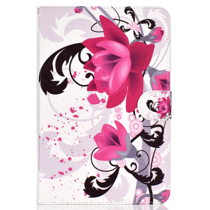 Colored Pattern Drawing Horizontal Flip PU Leather Case with Three-folding Holder for 10 inch Tablet PC(Flower) - 10 - 11 inch by buy2fix | Online Shopping UK | buy2fix