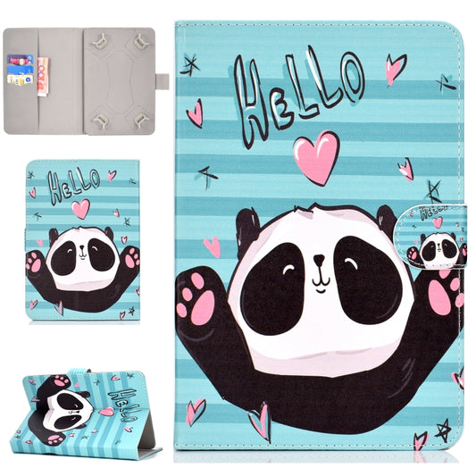 Colored Pattern Drawing Horizontal Flip PU Leather Case with Three-folding Holder for 10 inch Tablet PC(Lovely panda) - 10 - 11 inch by buy2fix | Online Shopping UK | buy2fix