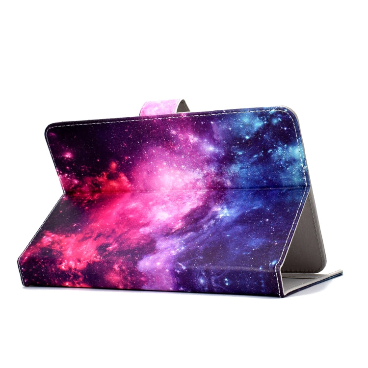 Colored Pattern Drawing Horizontal Flip PU Leather Case with Three-folding Holder for 10 inch Tablet PC(Starry sky) - 10 - 11 inch by buy2fix | Online Shopping UK | buy2fix
