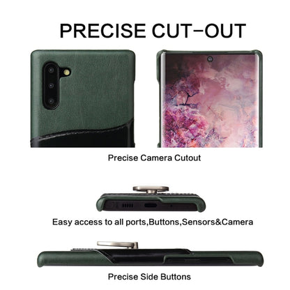 Fierre Shann Oil Wax Texture Genuine Leather Back Cover Case with 360 Degree Rotation Holder & Card Slot for Galaxy Note 10(Green) - Galaxy Phone Cases by FIERRE SHANN | Online Shopping UK | buy2fix