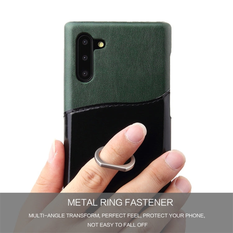 Fierre Shann Oil Wax Texture Genuine Leather Back Cover Case with 360 Degree Rotation Holder & Card Slot for Galaxy Note 10(Green) - Galaxy Phone Cases by FIERRE SHANN | Online Shopping UK | buy2fix
