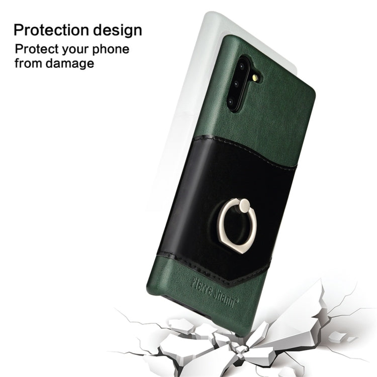 Fierre Shann Oil Wax Texture Genuine Leather Back Cover Case with 360 Degree Rotation Holder & Card Slot for Galaxy Note 10(Green) - Galaxy Phone Cases by FIERRE SHANN | Online Shopping UK | buy2fix