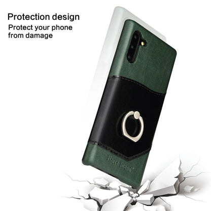 Fierre Shann Oil Wax Texture Genuine Leather Back Cover Case with 360 Degree Rotation Holder & Card Slot for Galaxy Note 10(Green) - Galaxy Phone Cases by FIERRE SHANN | Online Shopping UK | buy2fix