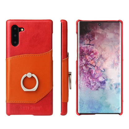 Fierre Shann Oil Wax Texture Genuine Leather Back Cover Case with 360 Degree Rotation Holder & Card Slot for Galaxy Note 10(Red) - Galaxy Phone Cases by FIERRE SHANN | Online Shopping UK | buy2fix