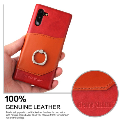 Fierre Shann Oil Wax Texture Genuine Leather Back Cover Case with 360 Degree Rotation Holder & Card Slot for Galaxy Note 10(Red) - Galaxy Phone Cases by FIERRE SHANN | Online Shopping UK | buy2fix