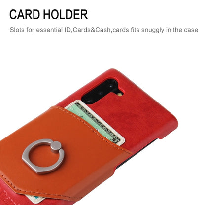 Fierre Shann Oil Wax Texture Genuine Leather Back Cover Case with 360 Degree Rotation Holder & Card Slot for Galaxy Note 10(Red) - Galaxy Phone Cases by FIERRE SHANN | Online Shopping UK | buy2fix