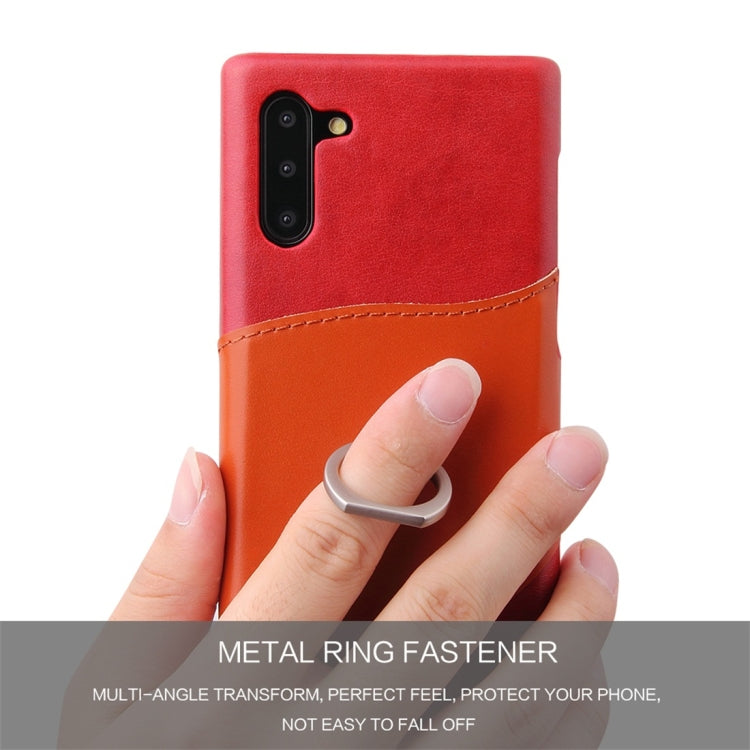 Fierre Shann Oil Wax Texture Genuine Leather Back Cover Case with 360 Degree Rotation Holder & Card Slot for Galaxy Note 10(Red) - Galaxy Phone Cases by FIERRE SHANN | Online Shopping UK | buy2fix