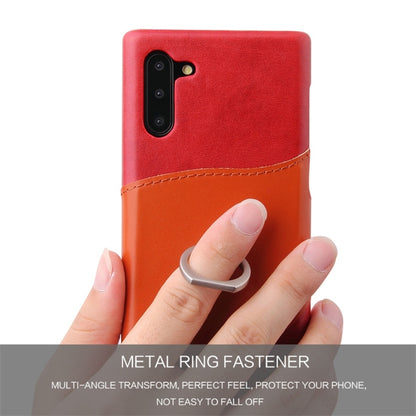 Fierre Shann Oil Wax Texture Genuine Leather Back Cover Case with 360 Degree Rotation Holder & Card Slot for Galaxy Note 10(Red) - Galaxy Phone Cases by FIERRE SHANN | Online Shopping UK | buy2fix