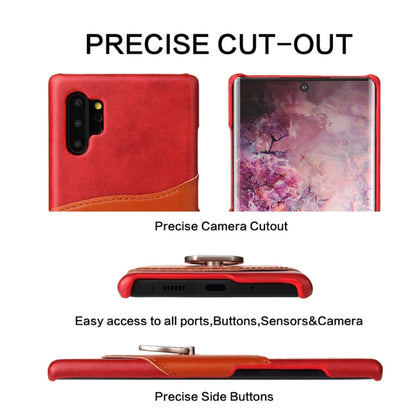Fierre Shann Oil Wax Texture Genuine Leather Back Cover Case with 360 Degree Rotation Holder & Card Slot for Galaxy Note 10+(Red) - Galaxy Phone Cases by buy2fix | Online Shopping UK | buy2fix