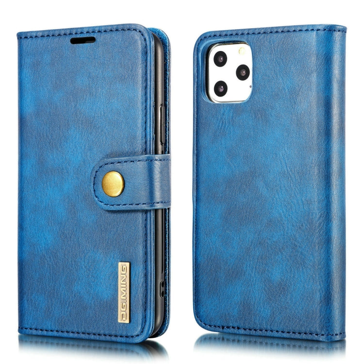 For iPhone 11 Pro Max DG.MING Crazy Horse Texture Flip Detachable Magnetic Leather Case with Holder & Card Slots & Wallet  (Blue) - iPhone 11 Pro Max Cases by DG.MING | Online Shopping UK | buy2fix