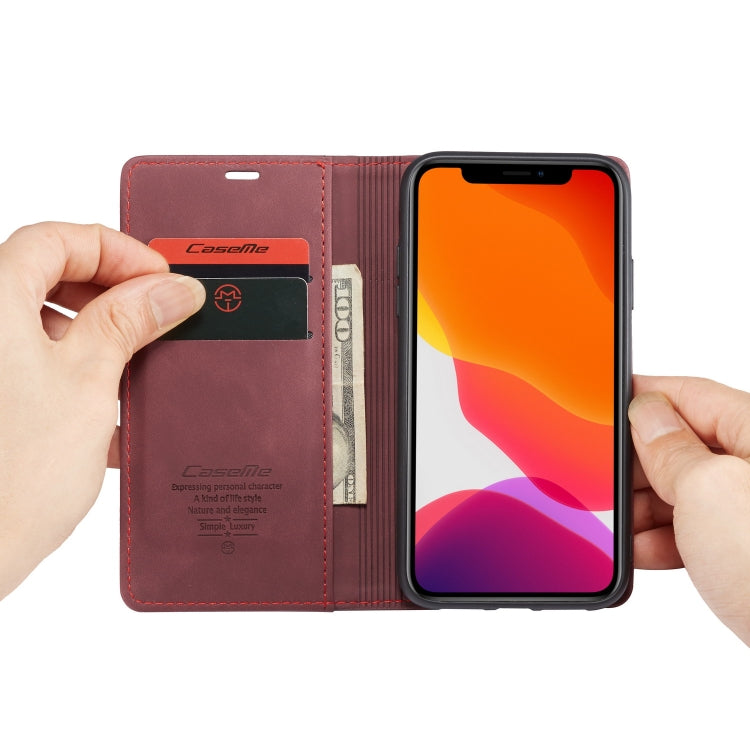 CaseMe-013 Multifunctional Horizontal Flip Leather Case with Card Slot & Holder & Wallet for iPhone 11(Wine) - iPhone 11 Cases by CaseMe | Online Shopping UK | buy2fix