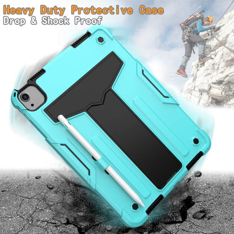 For iPad Air 2022 / 2020 10.9 / iPad Pro 11 T-shaped Bracket Contrast Color Shockproof PC + Silicone Protective Case(Mint Green+Black) - iPad Air (2022) / (2020) 10.9 Cases by buy2fix | Online Shopping UK | buy2fix