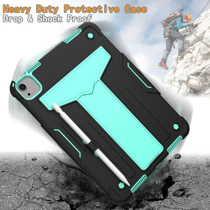 For iPad Air 2022 / 2020 10.9 / iPad Pro 11 T-shaped Bracket Contrast Color Shockproof PC + Silicone Protective Case(Black+Mint Geen) - iPad Air (2022) / (2020) 10.9 Cases by buy2fix | Online Shopping UK | buy2fix