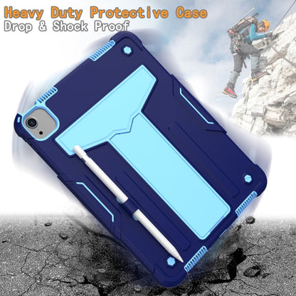For iPad Air 2022 / 2020 10.9 / iPad Pro 11 T-shaped Bracket Contrast Color Shockproof PC + Silicone Protective Case(Navy+Blue) - iPad Air (2022) / (2020) 10.9 Cases by buy2fix | Online Shopping UK | buy2fix