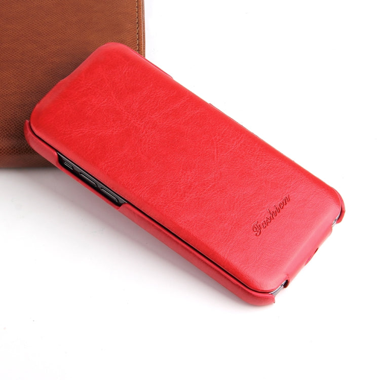 For iPhone 12 mini Fierre Shann Retro Oil Wax Texture Vertical Flip PU Leather Case (Red) - iPhone 12 mini Cases by FIERRE SHANN | Online Shopping UK | buy2fix