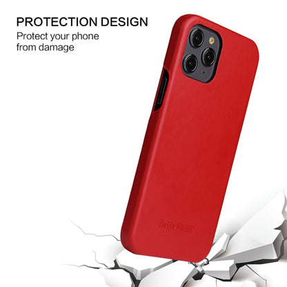 For iPhone 12 / 12 Pro Fierre Shann Business Magnetic Horizontal Flip Genuine Leather Case(Red) - iPhone 12 / 12 Pro Cases by FIERRE SHANN | Online Shopping UK | buy2fix