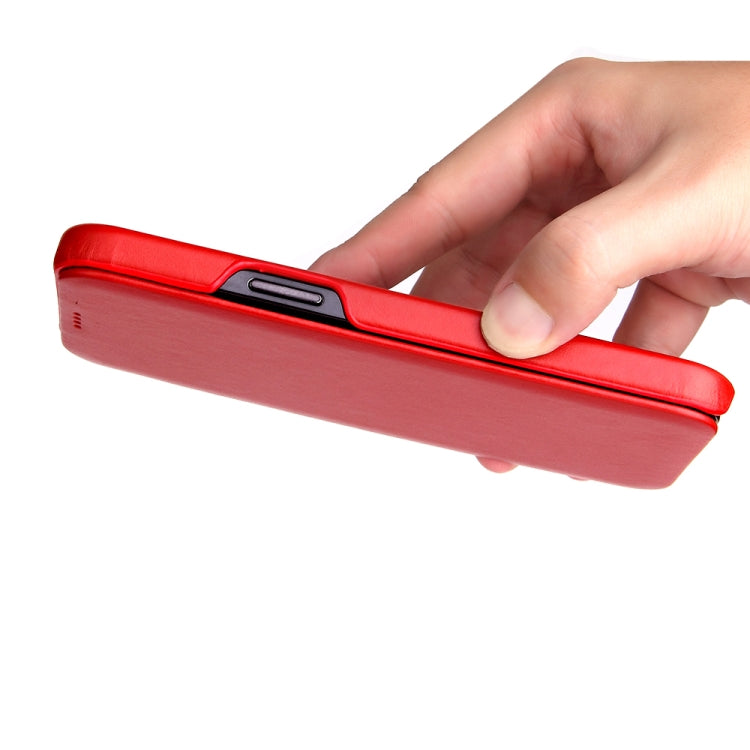 For iPhone 12 / 12 Pro Fierre Shann Business Magnetic Horizontal Flip Genuine Leather Case(Red) - iPhone 12 / 12 Pro Cases by FIERRE SHANN | Online Shopping UK | buy2fix