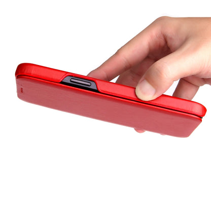 For iPhone 12 / 12 Pro Fierre Shann Business Magnetic Horizontal Flip Genuine Leather Case(Red) - iPhone 12 / 12 Pro Cases by FIERRE SHANN | Online Shopping UK | buy2fix
