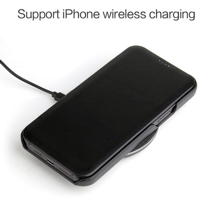 For iPhone 12 Pro Max Fierre Shann Business Magnetic Horizontal Flip Genuine Leather Case(Black) - iPhone 12 Pro Max Cases by FIERRE SHANN | Online Shopping UK | buy2fix