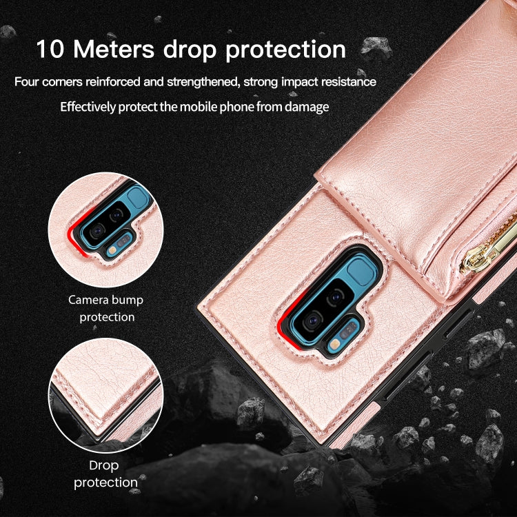 For Samsung Galaxy S9 Plus Square Zipper Wallet Bag TPU+PU Back Cover Case with Holder & Card Slots & Wallet & Cross-body Strap(Red) - Galaxy Phone Cases by CMai2 | Online Shopping UK | buy2fix