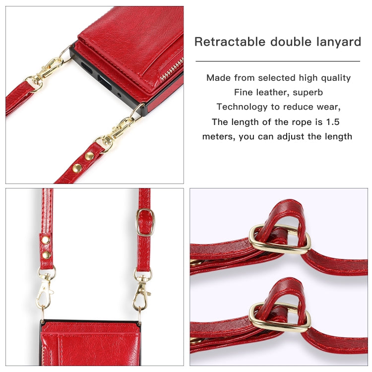 For Samsung Galaxy S9 Plus Square Zipper Wallet Bag TPU+PU Back Cover Case with Holder & Card Slots & Wallet & Cross-body Strap(Red) - Galaxy Phone Cases by CMai2 | Online Shopping UK | buy2fix
