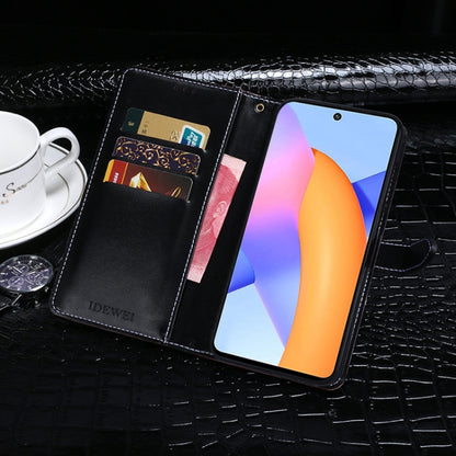For Huawei Honor 10X Lite idewei Crocodile Texture Horizontal Flip Leather Case with Holder & Card Slots & Wallet(Black) - Honor Cases by idewei | Online Shopping UK | buy2fix