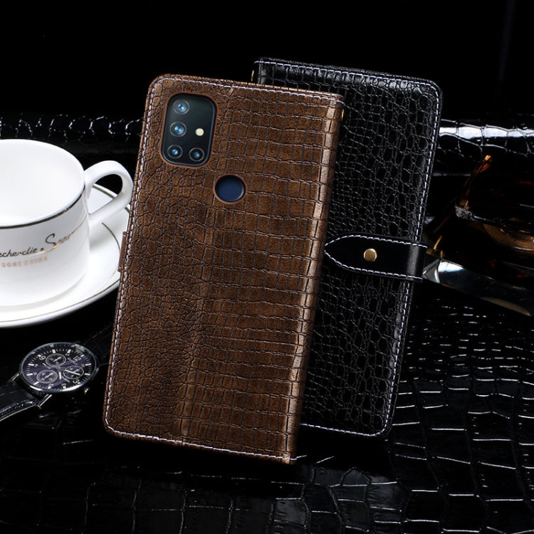 For OnePlus Nord N10 5G idewei Crocodile Texture Horizontal Flip Leather Case with Holder & Card Slots & Wallet(Dark Blue) - OnePlus Cases by idewei | Online Shopping UK | buy2fix