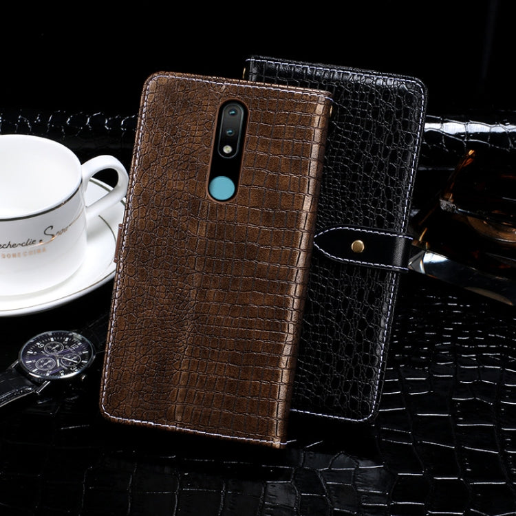 For Nokia 2.4 idewei Crocodile Texture Horizontal Flip Leather Case with Holder & Card Slots & Wallet(Dark Blue) - Nokia Cases by idewei | Online Shopping UK | buy2fix