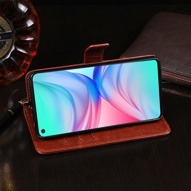 For Infinix Hot 10 idewei Crazy Horse Texture Horizontal Flip Leather Case with Holder & Card Slots & Wallet(Dark Blue) - Infinix Cases by idewei | Online Shopping UK | buy2fix