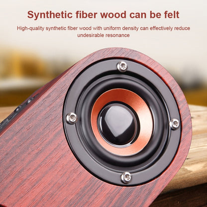 Q8 Bluetooth 4.2 Classic Wooden Double Horns Bluetooth Speaker(Red Wood Texture) - Desktop Speaker by buy2fix | Online Shopping UK | buy2fix