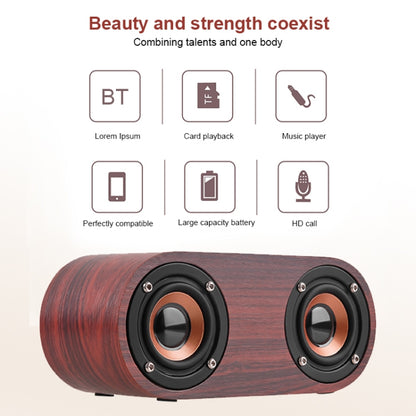 Q8 Bluetooth 4.2 Classic Wooden Double Horns Bluetooth Speaker(Walnut Texture) - Desktop Speaker by buy2fix | Online Shopping UK | buy2fix