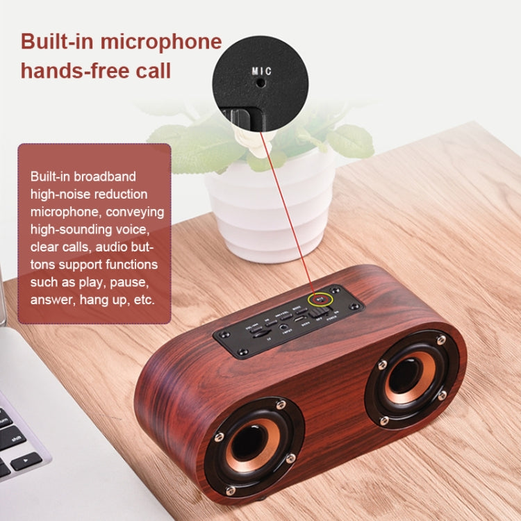 Q8 Bluetooth 4.2 Classic Wooden Double Horns Bluetooth Speaker(Walnut Texture) - Desktop Speaker by buy2fix | Online Shopping UK | buy2fix