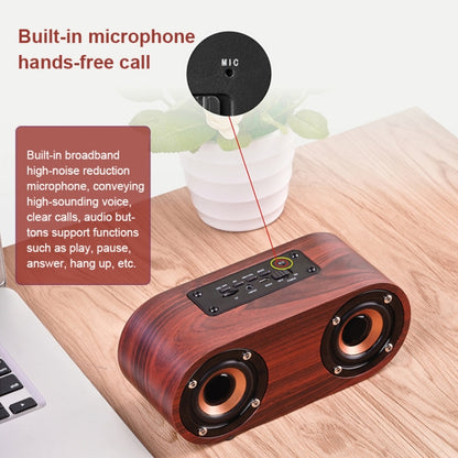 Q8 Bluetooth 4.2 Classic Wooden Double Horns Bluetooth Speaker(Red Wood Texture) - Desktop Speaker by buy2fix | Online Shopping UK | buy2fix