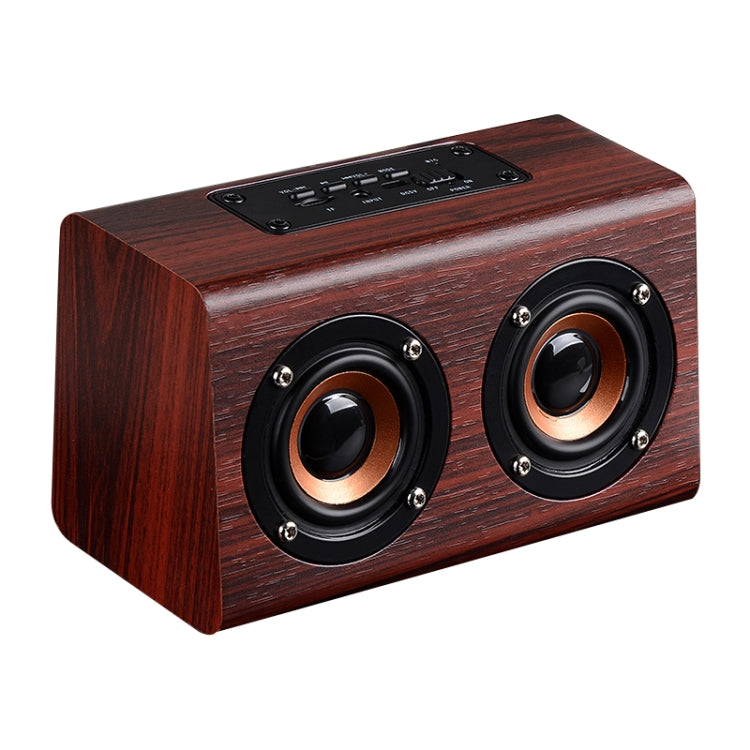 W7 Bluetooth 4.2 Wooden Double Horns Bluetooth Speaker(Red Wood Texture) - Desktop Speaker by buy2fix | Online Shopping UK | buy2fix