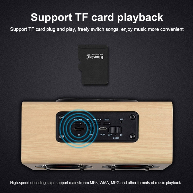 W7 Bluetooth 4.2 Wooden Double Horns Bluetooth Speaker(Red Wood Texture) - Desktop Speaker by buy2fix | Online Shopping UK | buy2fix