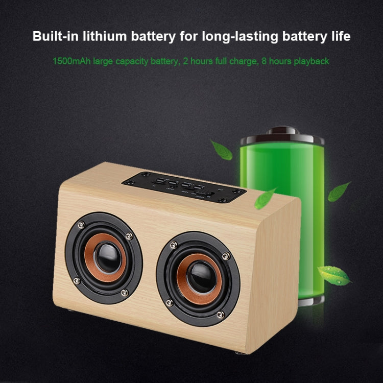 W7 Bluetooth 4.2 Wooden Double Horns Bluetooth Speaker(Red Wood Texture) - Desktop Speaker by buy2fix | Online Shopping UK | buy2fix