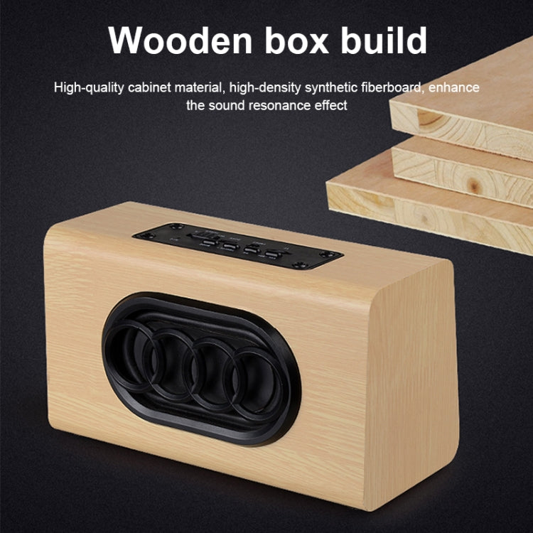 W7 Bluetooth 4.2 Wooden Double Horns Bluetooth Speaker(Red Wood Texture) - Desktop Speaker by buy2fix | Online Shopping UK | buy2fix