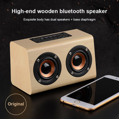 W7 Bluetooth 4.2 Wooden Double Horns Bluetooth Speaker(Light Yellow Wood Texture) - Desktop Speaker by buy2fix | Online Shopping UK | buy2fix