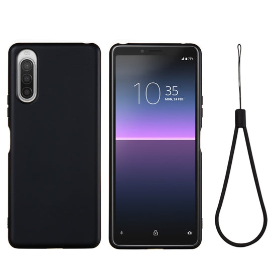 For Sony Xperia 5 II Pure Color Liquid Silicone Shockproof Full Coverage Case(Black)