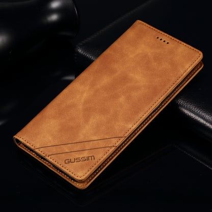 For iPhone SE 2022 / SE 2020 / 8 / 7 GUSSIM GS-001 Business Style Horizontal Flip Skin Feel PU Leather Case with Holder & Card Slots & Wallet & Photo Frame(Brown) - iPhone SE 2022 / 2020 / 8 / 7 Cases by GUSSIM | Online Shopping UK | buy2fix