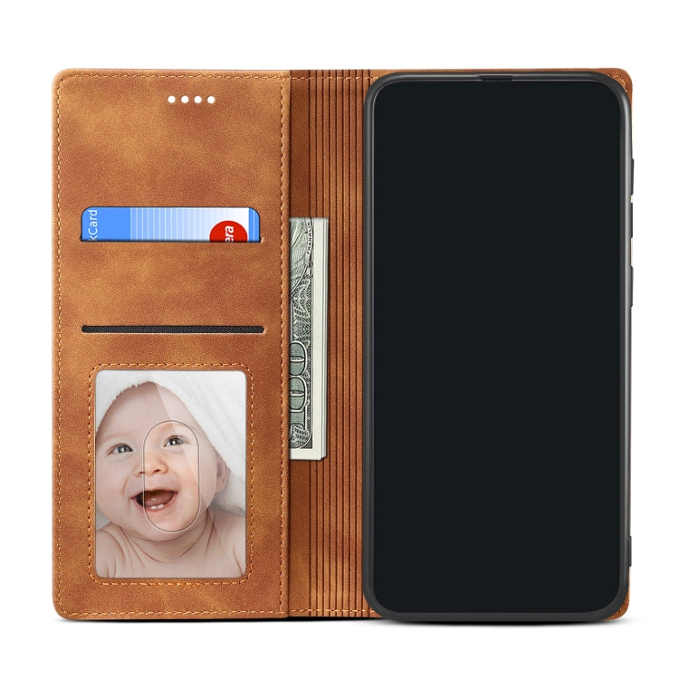 For iPhone 12 Pro Max GUSSIM GS-001 Business Style Horizontal Flip Skin Feel PU Leather Case with Holder & Card Slots & Wallet & Photo Frame(Brown) - iPhone 12 Pro Max Cases by GUSSIM | Online Shopping UK | buy2fix