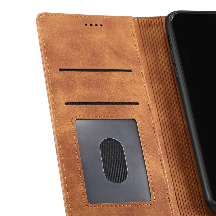 For iPhone 12 Pro Max GUSSIM GS-001 Business Style Horizontal Flip Skin Feel PU Leather Case with Holder & Card Slots & Wallet & Photo Frame(Brown) - iPhone 12 Pro Max Cases by GUSSIM | Online Shopping UK | buy2fix