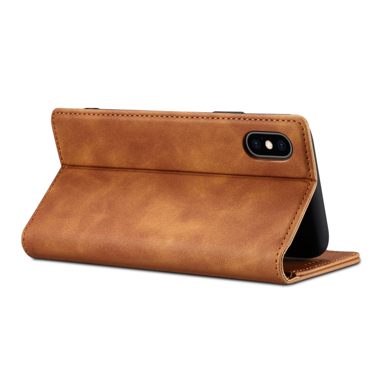 For iPhone X / XS GUSSIM GS-001 Business Style Horizontal Flip Skin Feel PU Leather Case with Holder & Card Slots & Wallet & Photo Frame(Red) - More iPhone Cases by GUSSIM | Online Shopping UK | buy2fix
