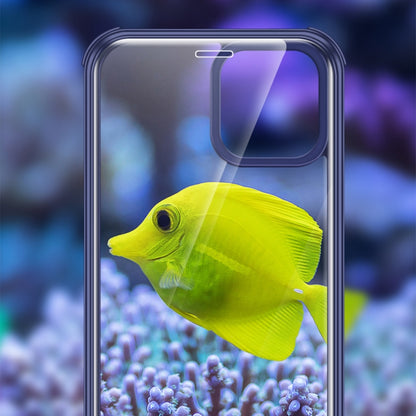 For iPhone 12 / 12 Pro Double-sided Plastic Glass Protective Case(Blue) - iPhone 12 / 12 Pro Cases by buy2fix | Online Shopping UK | buy2fix