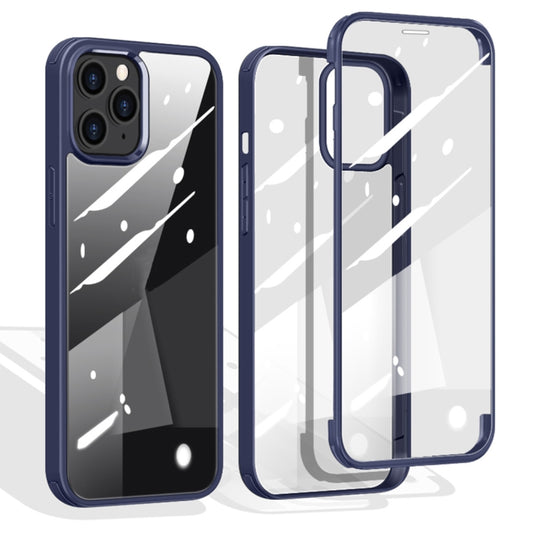 For iPhone 12 Pro Max Double-sided Plastic Glass Protective Case(Blue) - iPhone 12 Pro Max Cases by buy2fix | Online Shopping UK | buy2fix