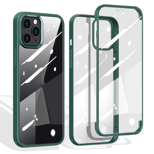 For iPhone 12 Pro Max Double-sided Plastic Glass Protective Case(Green) - iPhone 12 Pro Max Cases by buy2fix | Online Shopping UK | buy2fix
