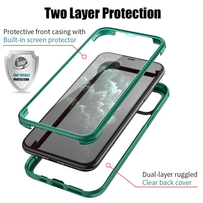 For iPhone 11 Pro Max Double-sided Plastic Glass Protective Case (Dark Green) - iPhone 11 Pro Max Cases by buy2fix | Online Shopping UK | buy2fix